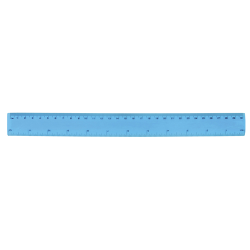 Régua flexível transparente com escala impressa 30 cm