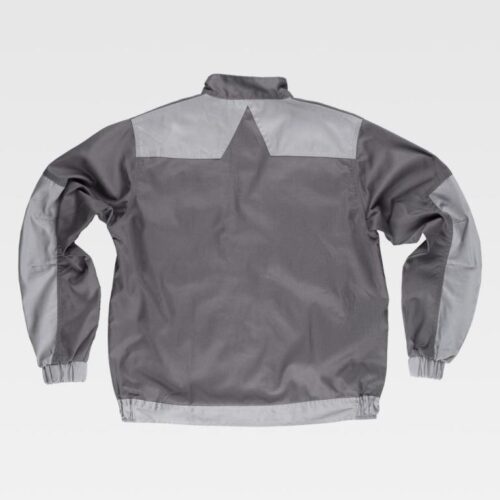 B1159-GR_GRC-5 Blusão combinado com costura tripla e corpete nas costas 200gm