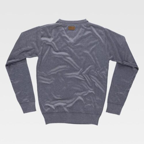 Camisola básica com decote em bico em ponto fino 155gm