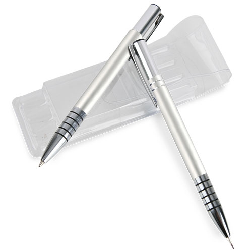 Estojo A-320 + Esferográfica + Porta-minas Electro