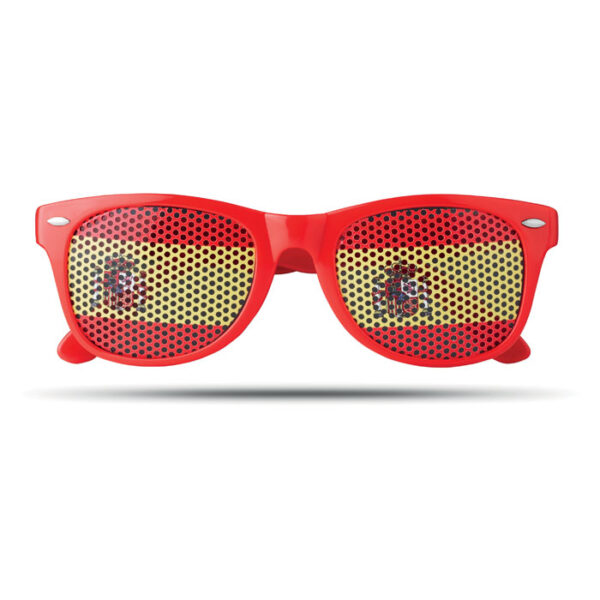 Óculos com lentes estampadas com a bandeira