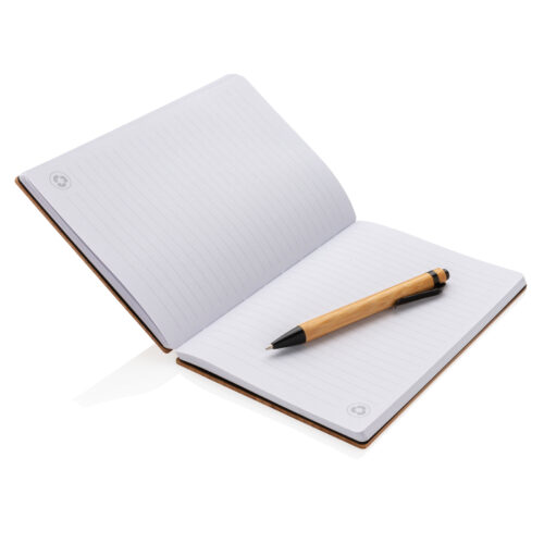 Caderno de bambu A5 com caneta