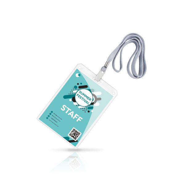 Identificador com lanyard em poliéster