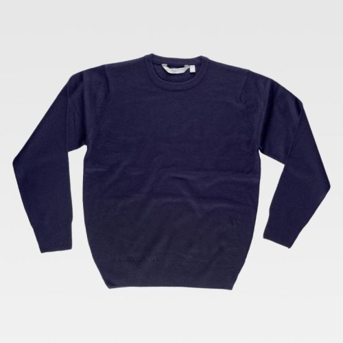 S5503-MR-0 Camisola básica com gola redonda em ponto fino 330gm